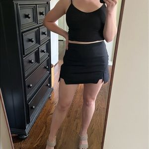 Black mini skort